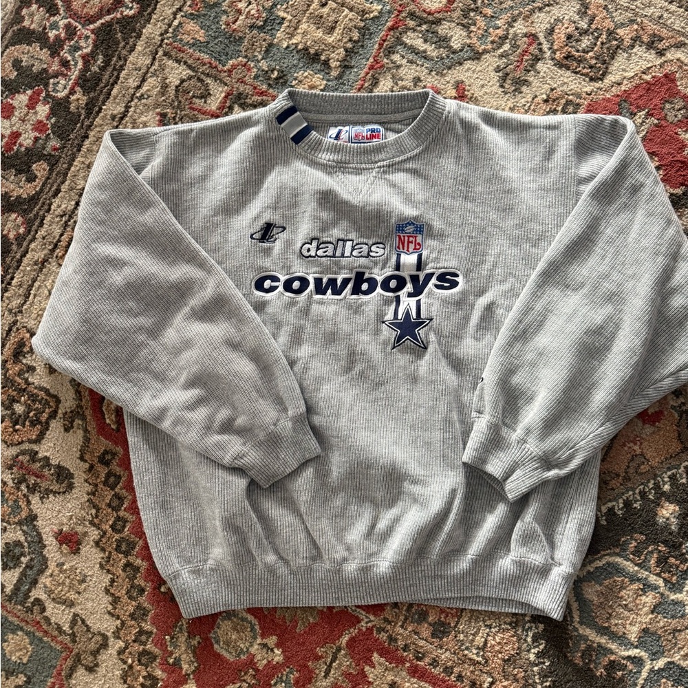 Vintage Proline Authentic Dallas Cowboys Crewneck Sweatshirt Mens XL Gray